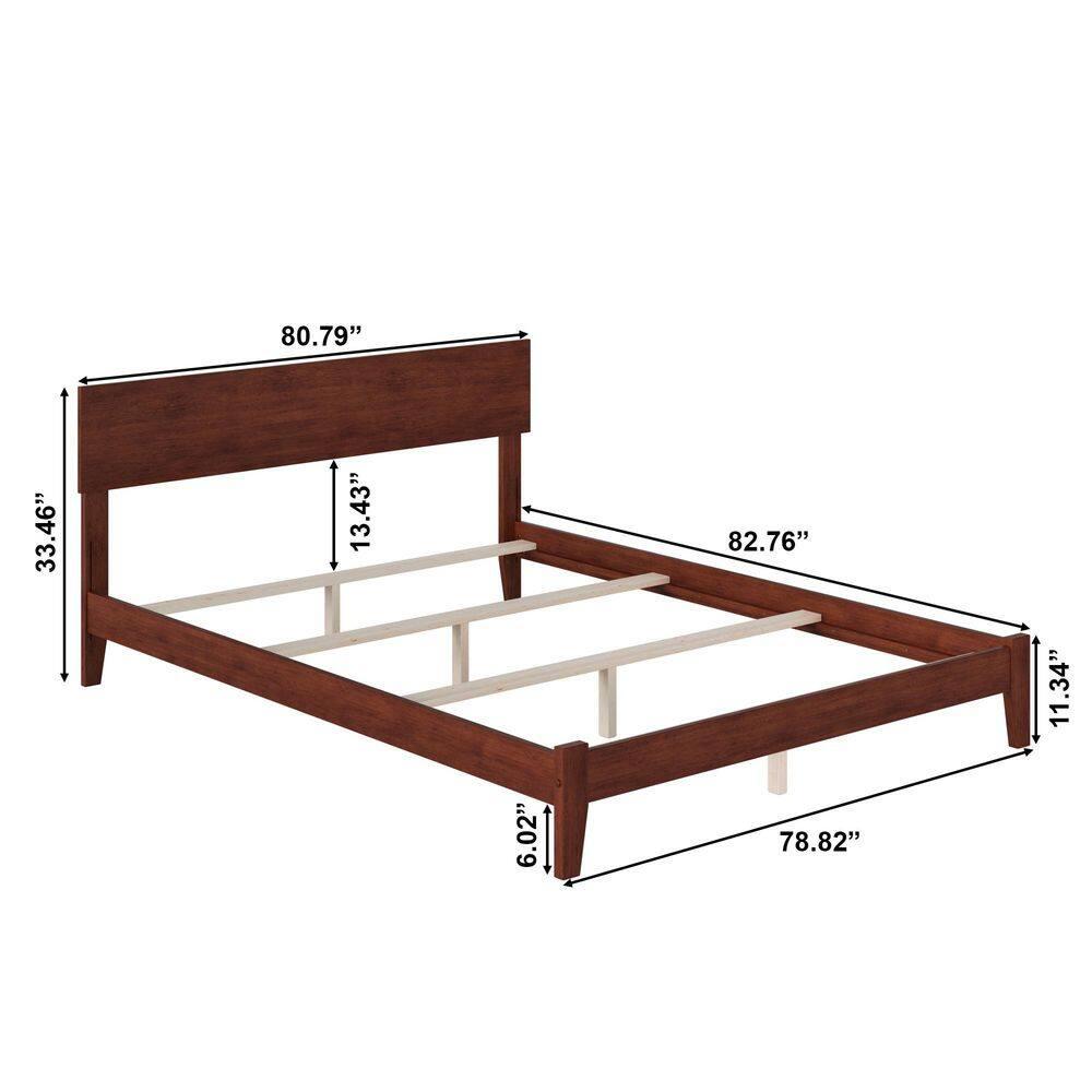 AFI Furnishings Orlando King Traditional Bed with Open Footboard and Turbo Charger in Walnut