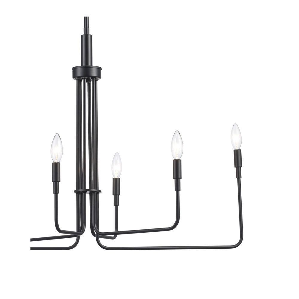 Charlotte 6-Light Black Candle Chandelier Light Fixture
