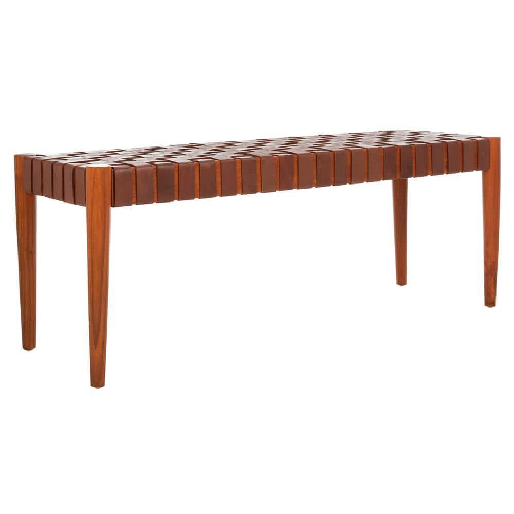 Orin 47" Woven Leather Bench