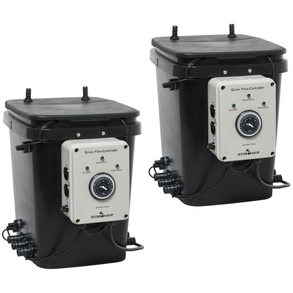 Active Aqua (2) Hydrofarm Grow Flow Ebb & Gro Controller Units w/2 Pumps| GFO7CB
