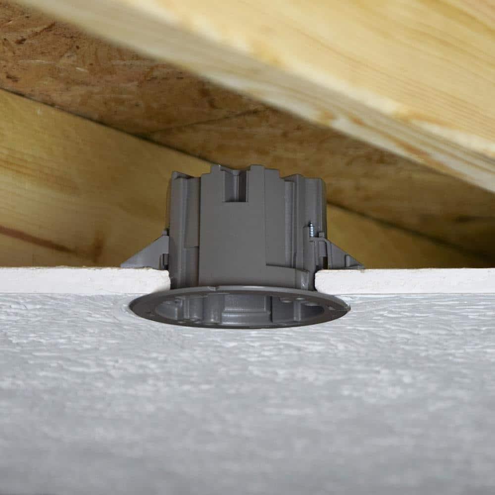 Madison Electric Products Smart Box Shark Tooth 1-Gang Gray Polycarbonate Interior Old Work Standard Round Ceiling/Wall Electrical Box