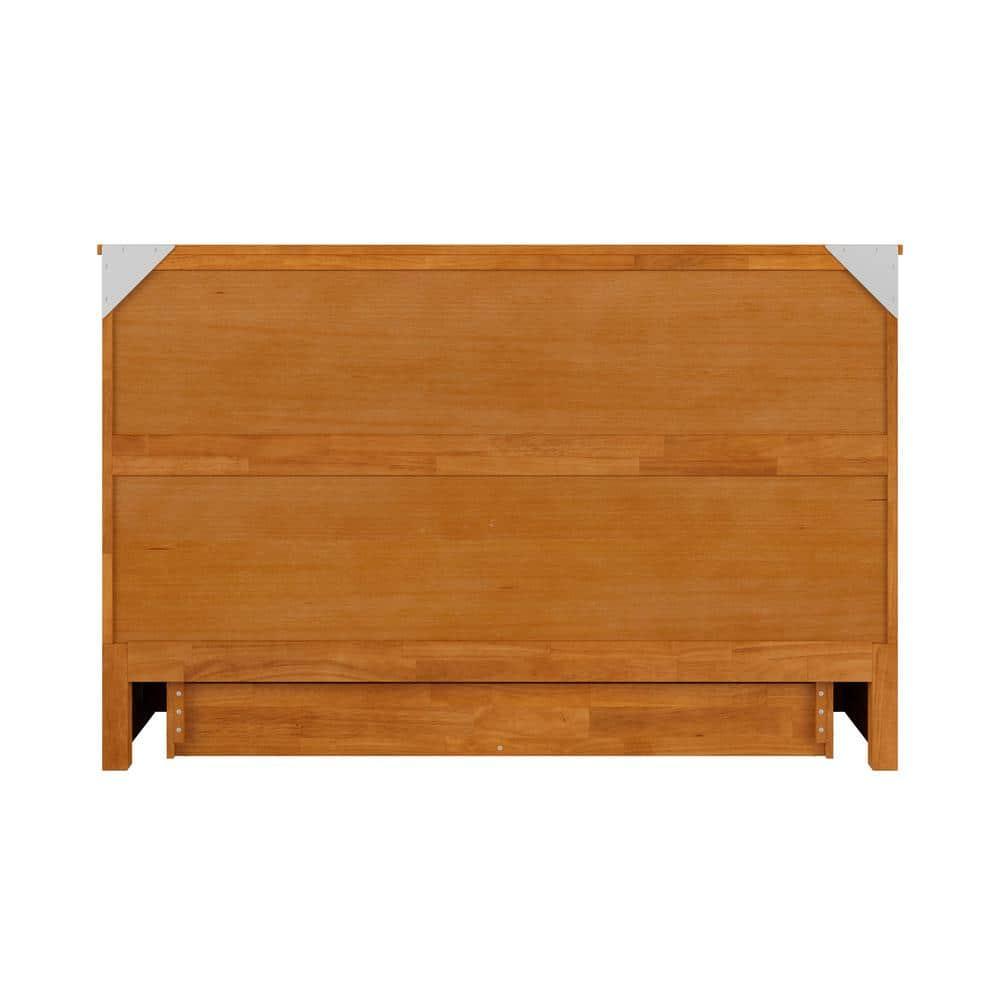 AFI Sedona Queen Murphy Bed Chest with Drawer & Built-in Charger, Light Toffee