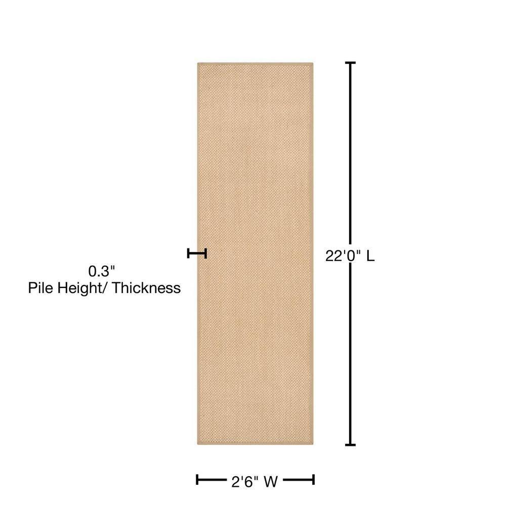 Natural Fiber NF141 Power Loomed Indoor Runner Rug - Maize/Linen - 2'6"x22' - Safavieh.