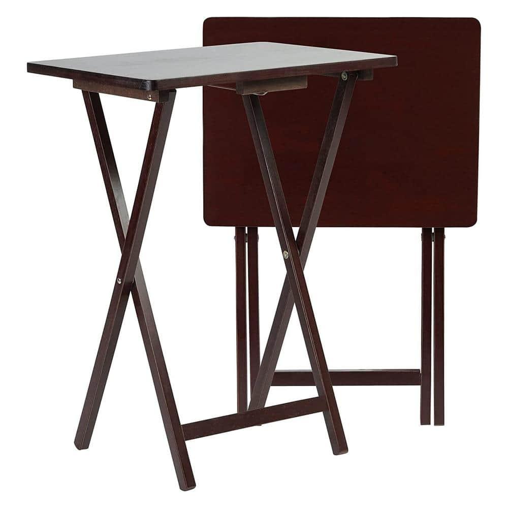 19.09'' Solid Wood Rectangular Portable Folding Table (Set of 2)