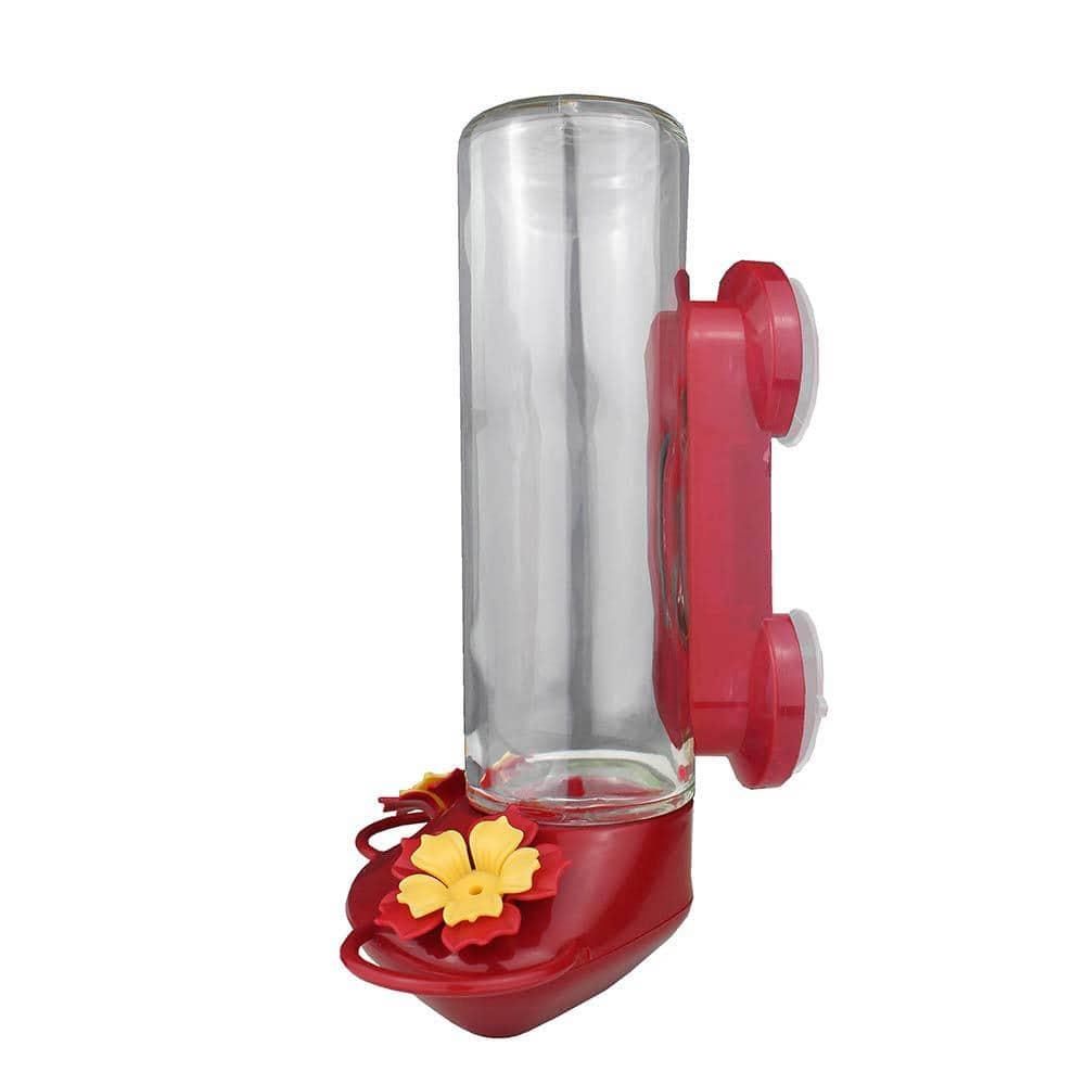 Perky-Pet 455-2 Mounted 445-2 Glass Window Hummingbird Feeder, Red – 14 oz