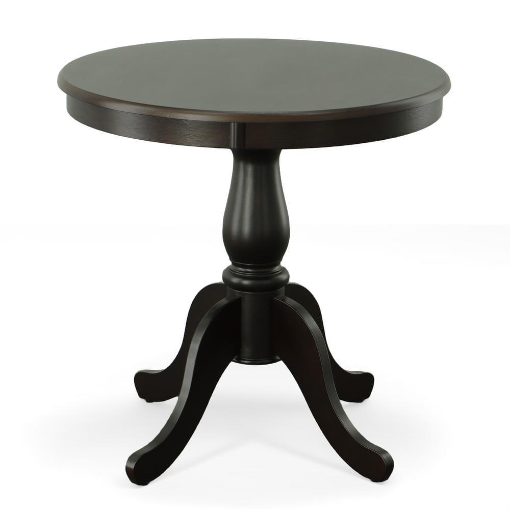 Carolina Living 30" Salem Round Pedestal Dining Table Espresso: Rubberwood, MDF, Non-Extension