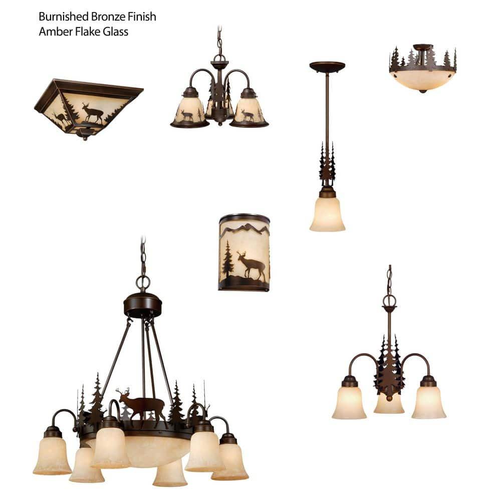 Vaxcel Bryce 9 - Light Chandelier in  Burnished Bronze