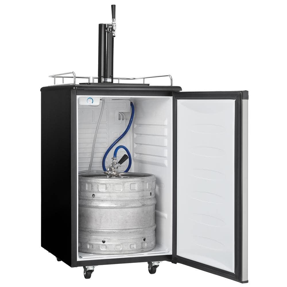 Danby Danby 5.4 Cubic Feet Silver Single Tap Half Barrel (Full Size) Freestanding Kegerator with Adjustable Temperature