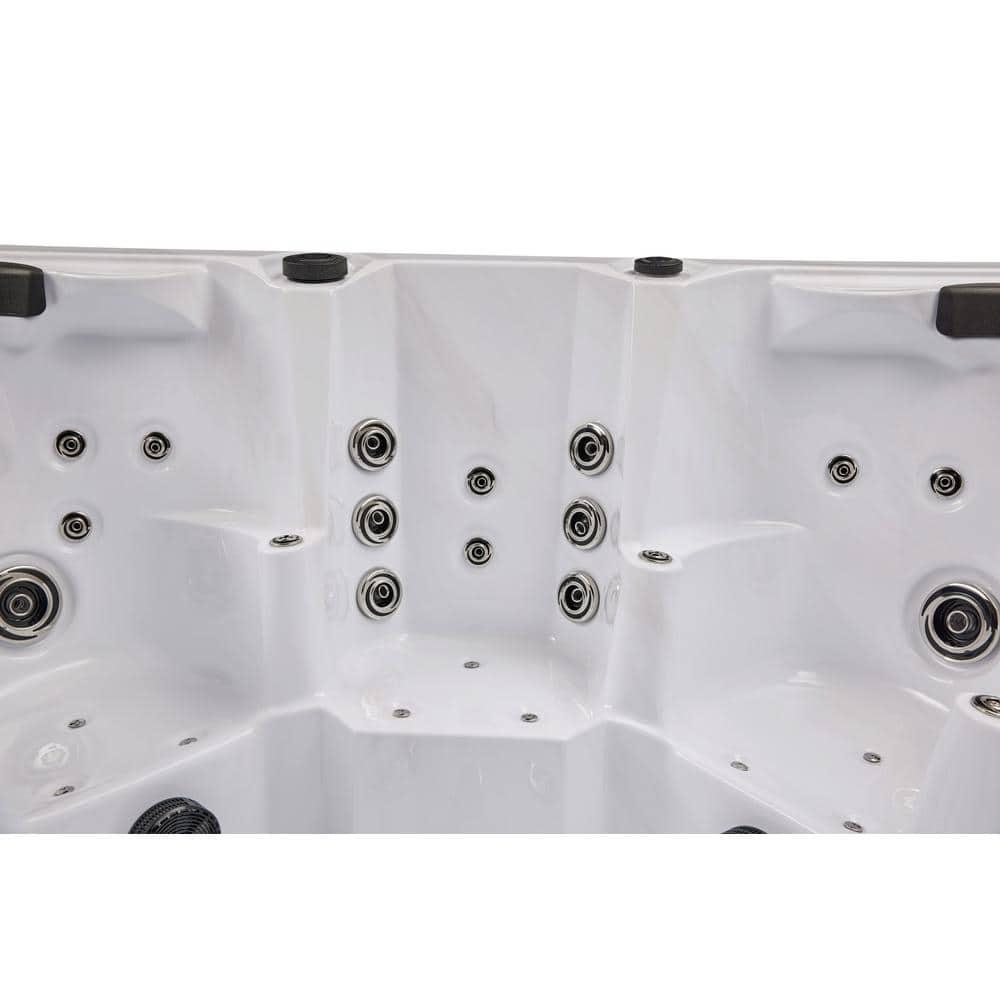 Luxury Spas Luxury Spas 240 Volt 5 Person Galley - Person 69 - Jet Acrylic Square Hot Tub With Ozonator In Cloud Gray