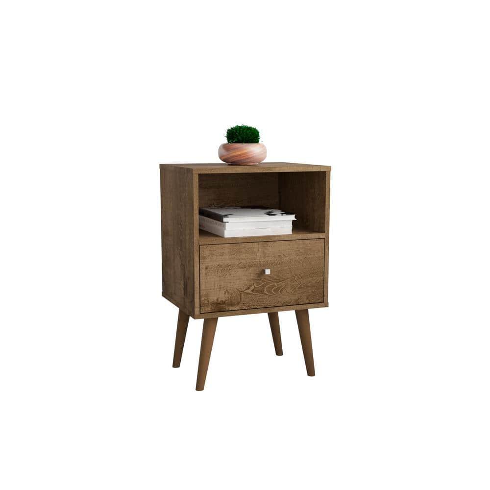 Liberty 1.0 Mid Century Modern Nightstand Brown - Manhattan Comfort
