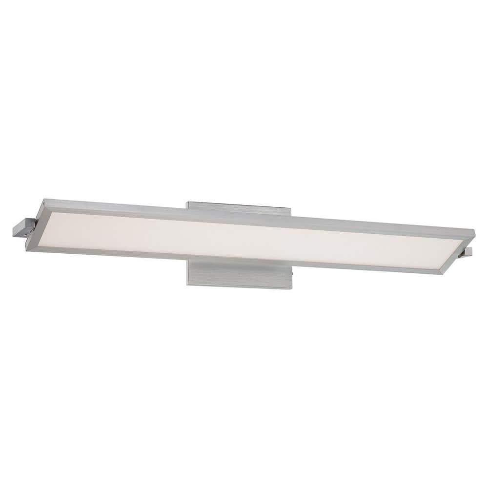 Sleek 24" Nickel and White LED Vanity Wall Light, Energy Star