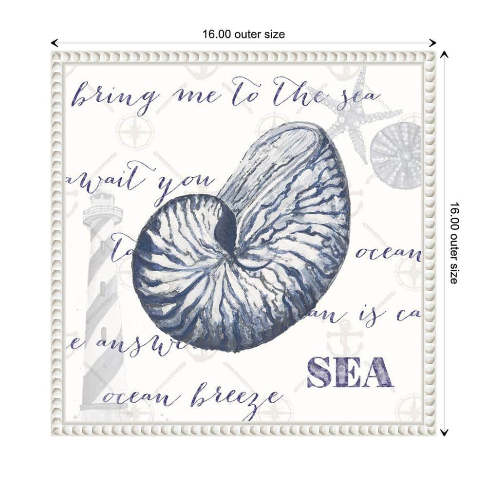 Amanti Art Indigo Ocean Treasures II by Gina Ritter Canvas Wall Art Print Framed 16 x 16-in.