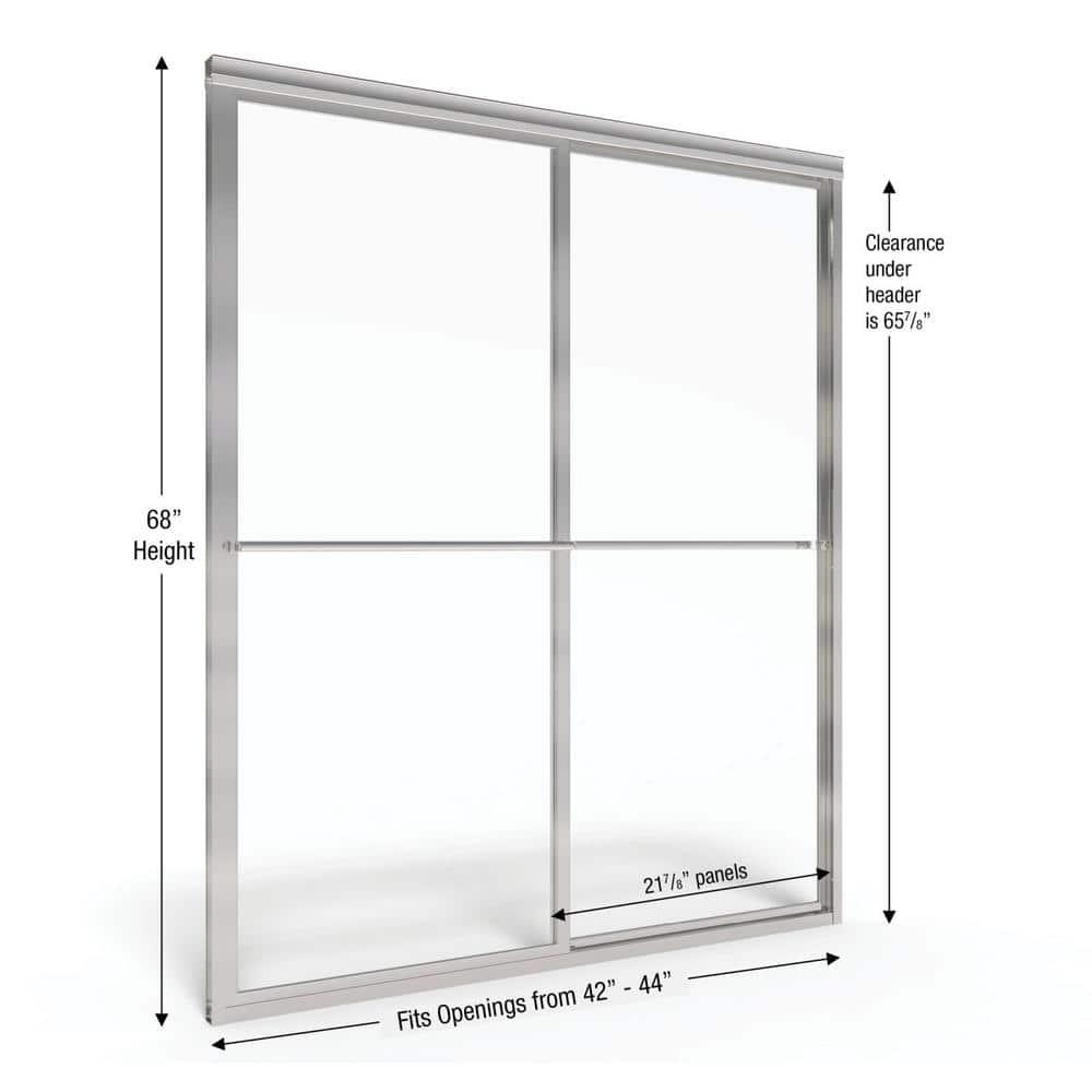 Deluxe 44" W x 68" H Frameless Shower Door