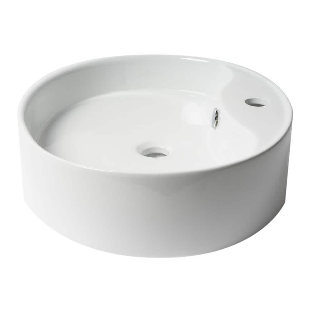 Alfi Brand 18.13'' White No Oval Bathroom Sink with Overflow