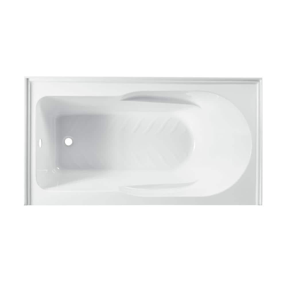 Concorde 60" x 32" Acrylic Glossy White, Alcove, Integral, Apron Bathtub