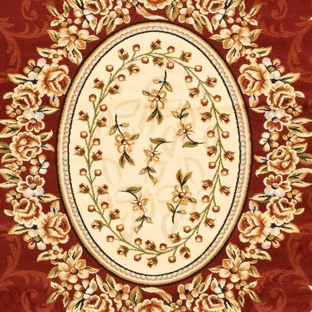 Lyndhurst LNH328 Power Loomed Area Rug - Red/Ivory - 9'x12' - Safavieh