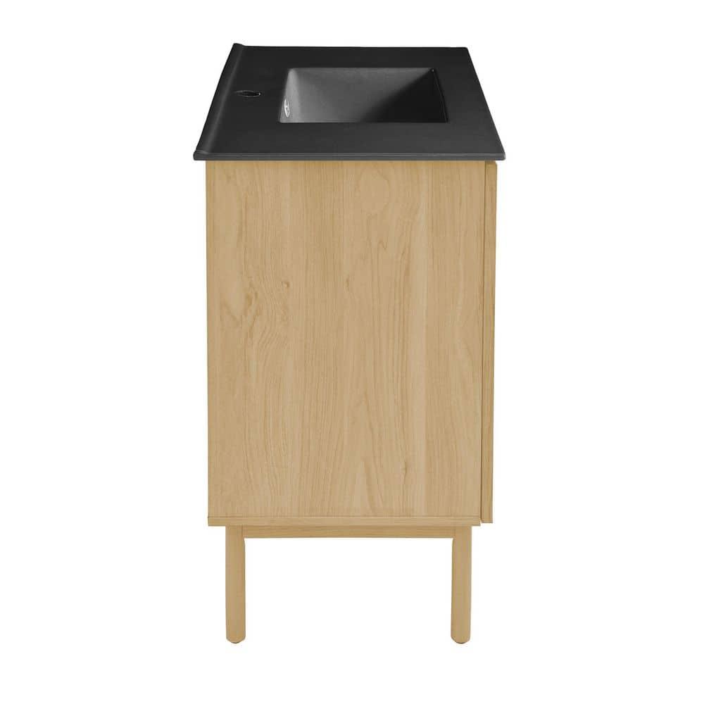 Swiss Madison Classe 36" Freestanding Bathroom Vanity In Natural Oak With 3-Hole Widespread Sink Top
