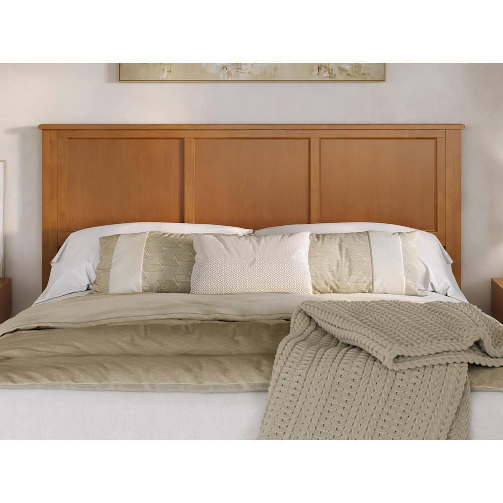 AFI Furnishings Madison King Solid Wood Panel Headboard in Light Toffee