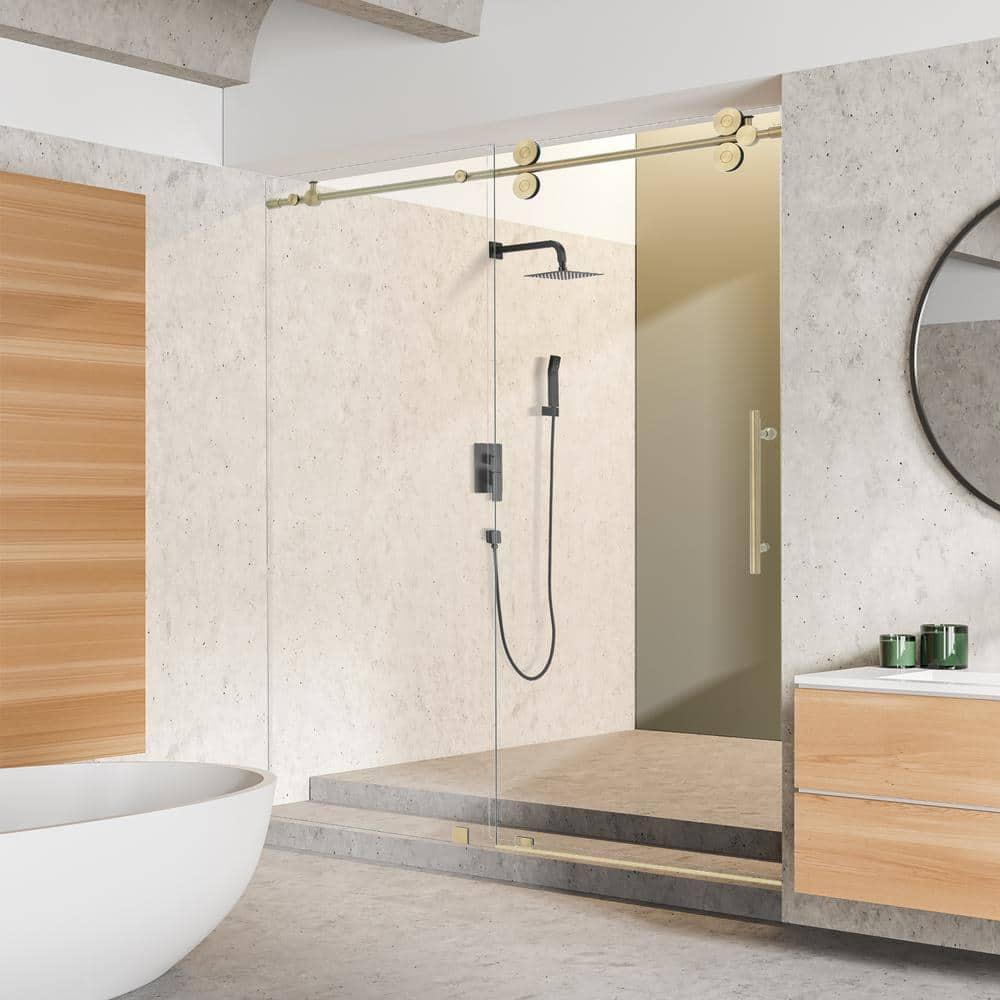 Altair SD80360-SS-BG 56" - 60" W x 78" H Single Sliding Frameless Shower Door