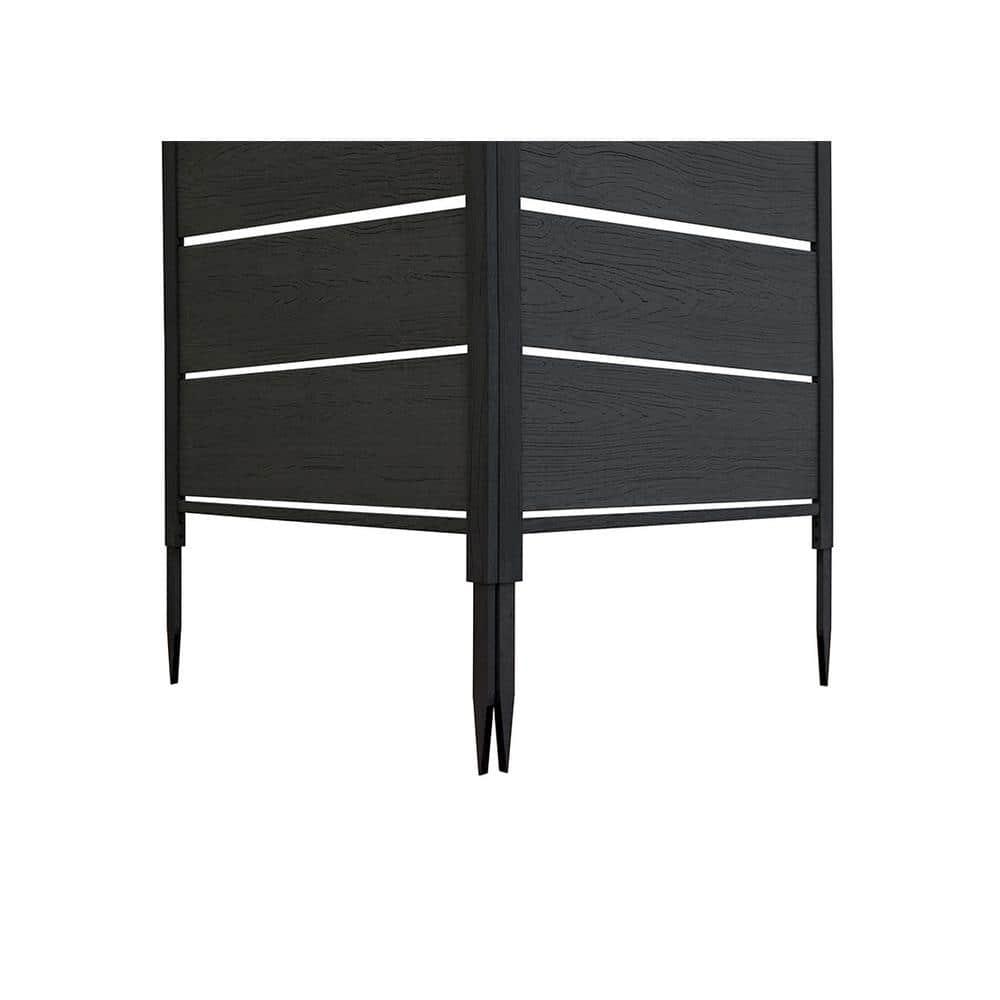 Enclo Enclo 4 ft H x 3.3 ft W Bessemer WoodTek Vinyl Charcoal Privacy Screen Kit (2 Panels)