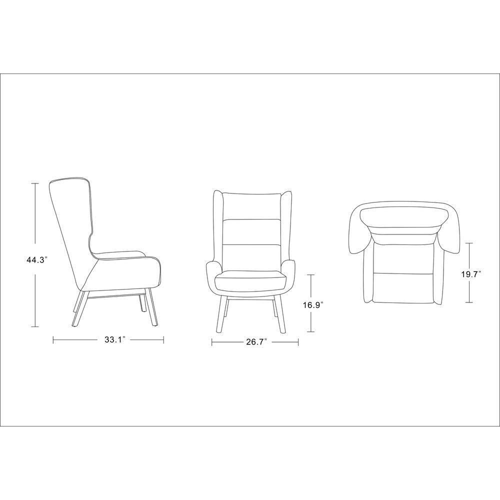 Sampson Graphite and Natural Twill Accent Chair