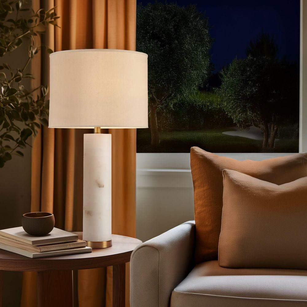 Everly Quinn Alabaster Table Lamp