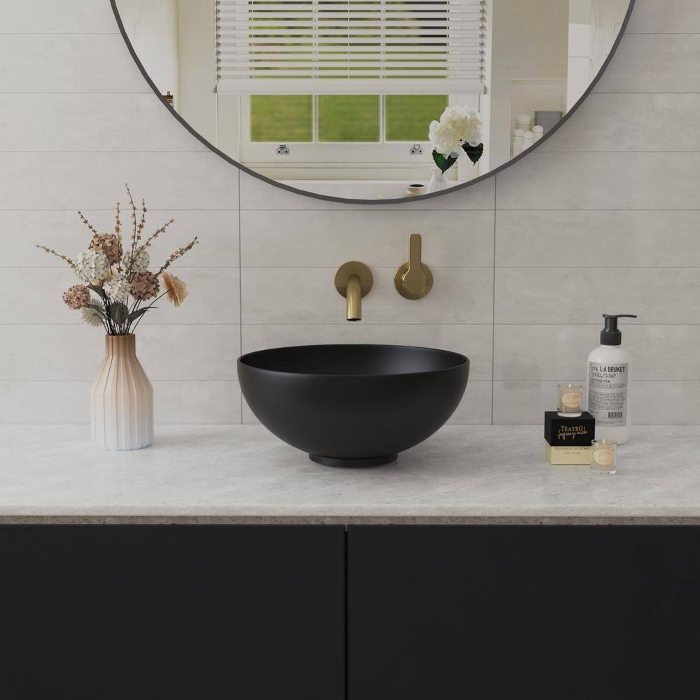 DeerValley Symmetry 13" x 13'' Circular/Round Vitreous Vessel Bathroom Sink