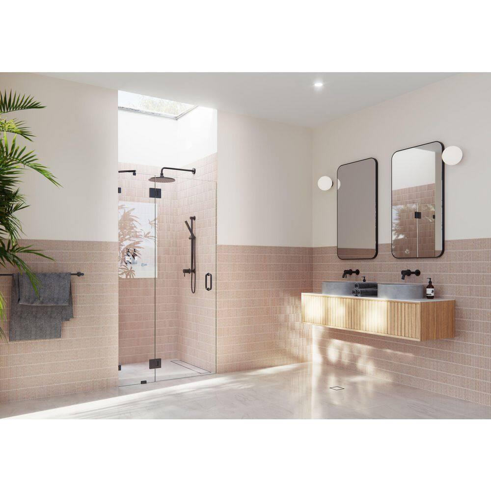 Glass Warehouse Halo 45 in. x 78 in. Frameless Glass Hinge Shower Door GW-GH-45-MB