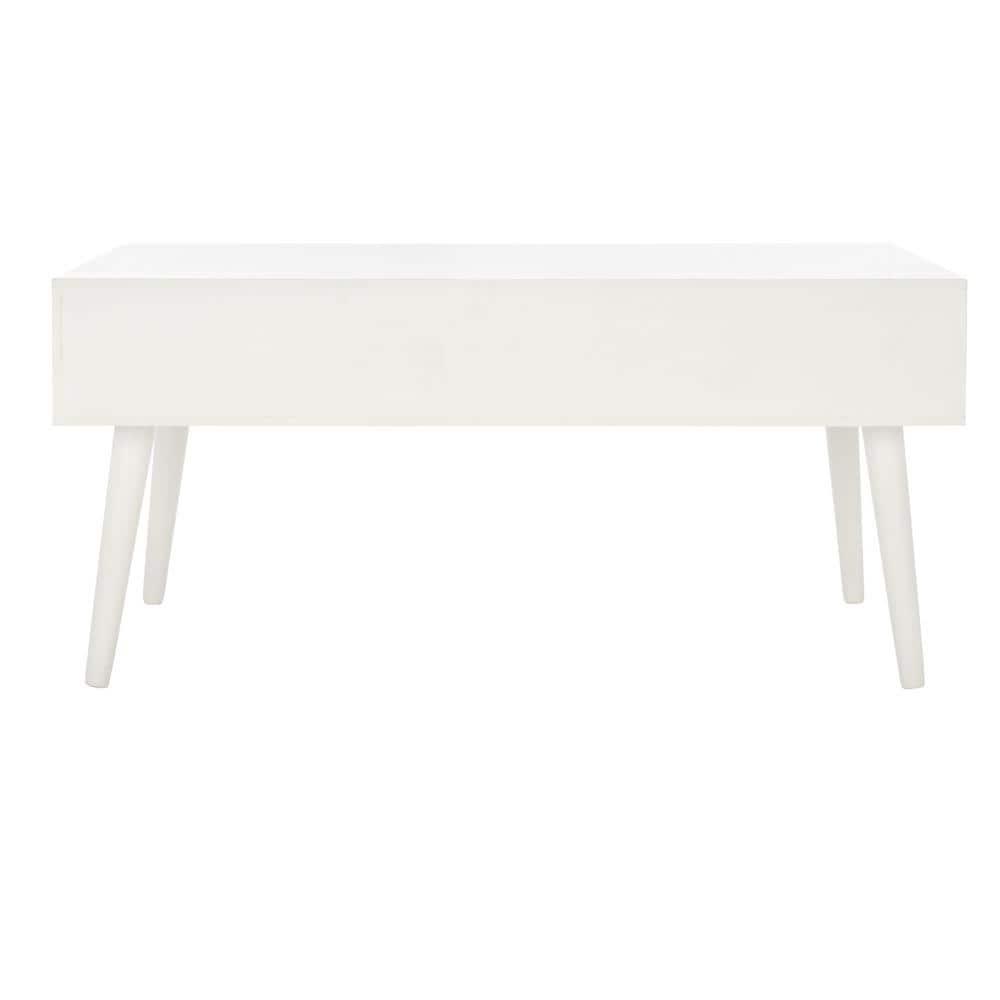 Mozart Mid-Century Coffee Table - Distressed White - Safavieh