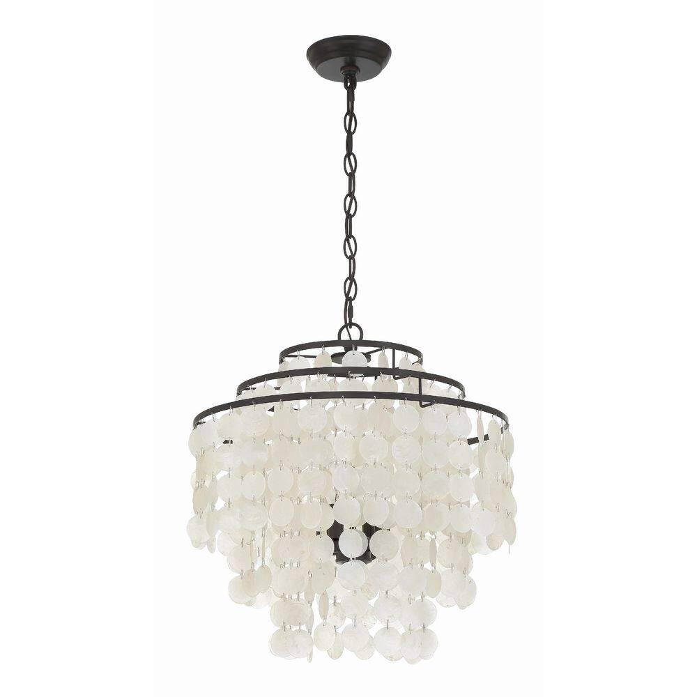 Mini Brielle Dark Bronze 4-Light Crystal Candle Chandelier
