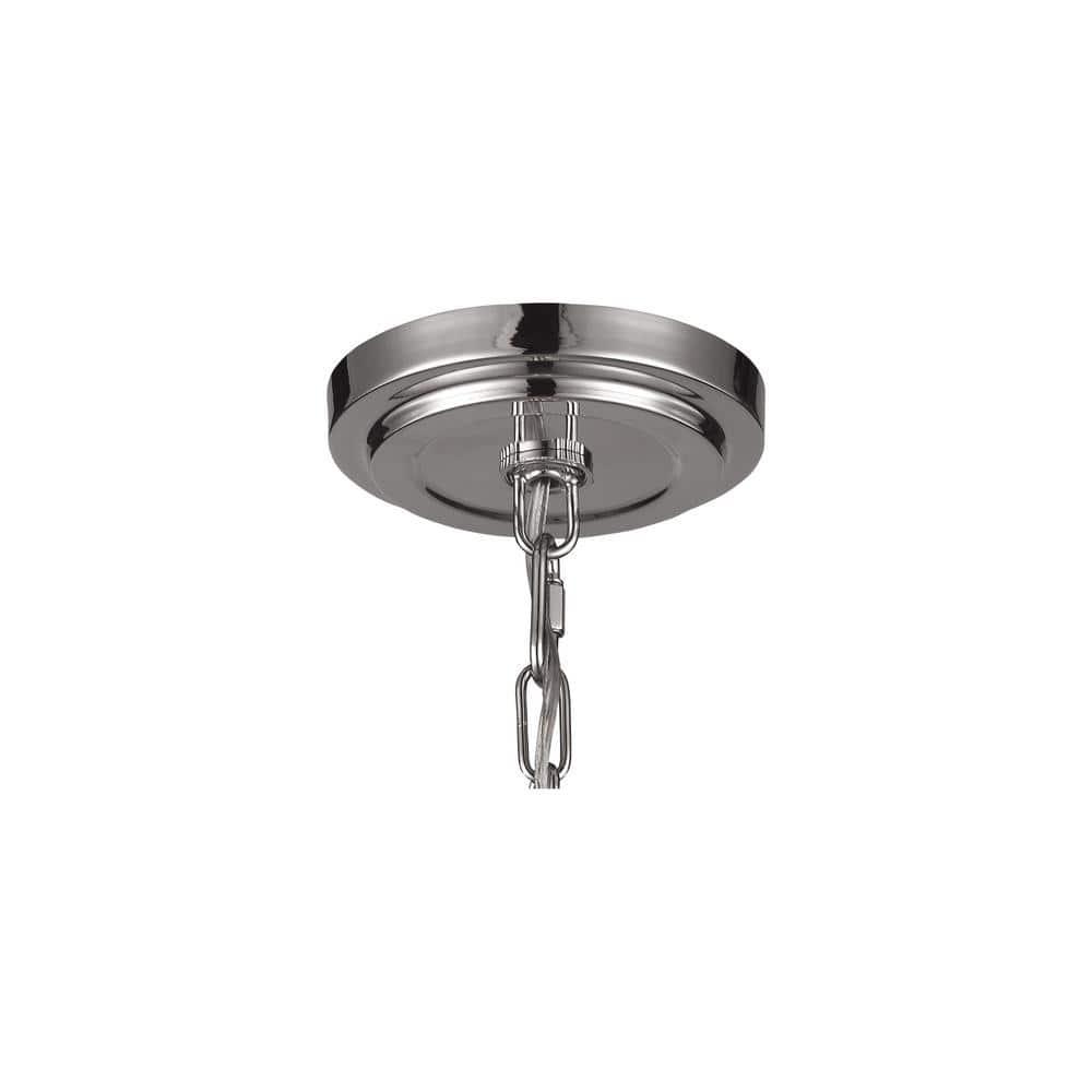 Polished Nickel Mini Globe Pendant with Clear Glass Shade