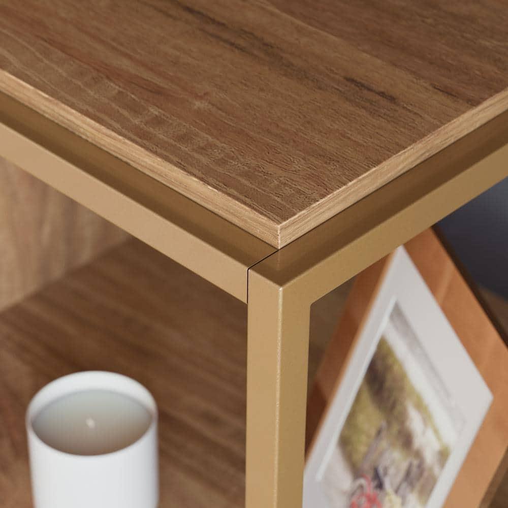 International Lux Modern TV Stand: Adjustable Shelf, Cable Management, Metal Frame - Sauder