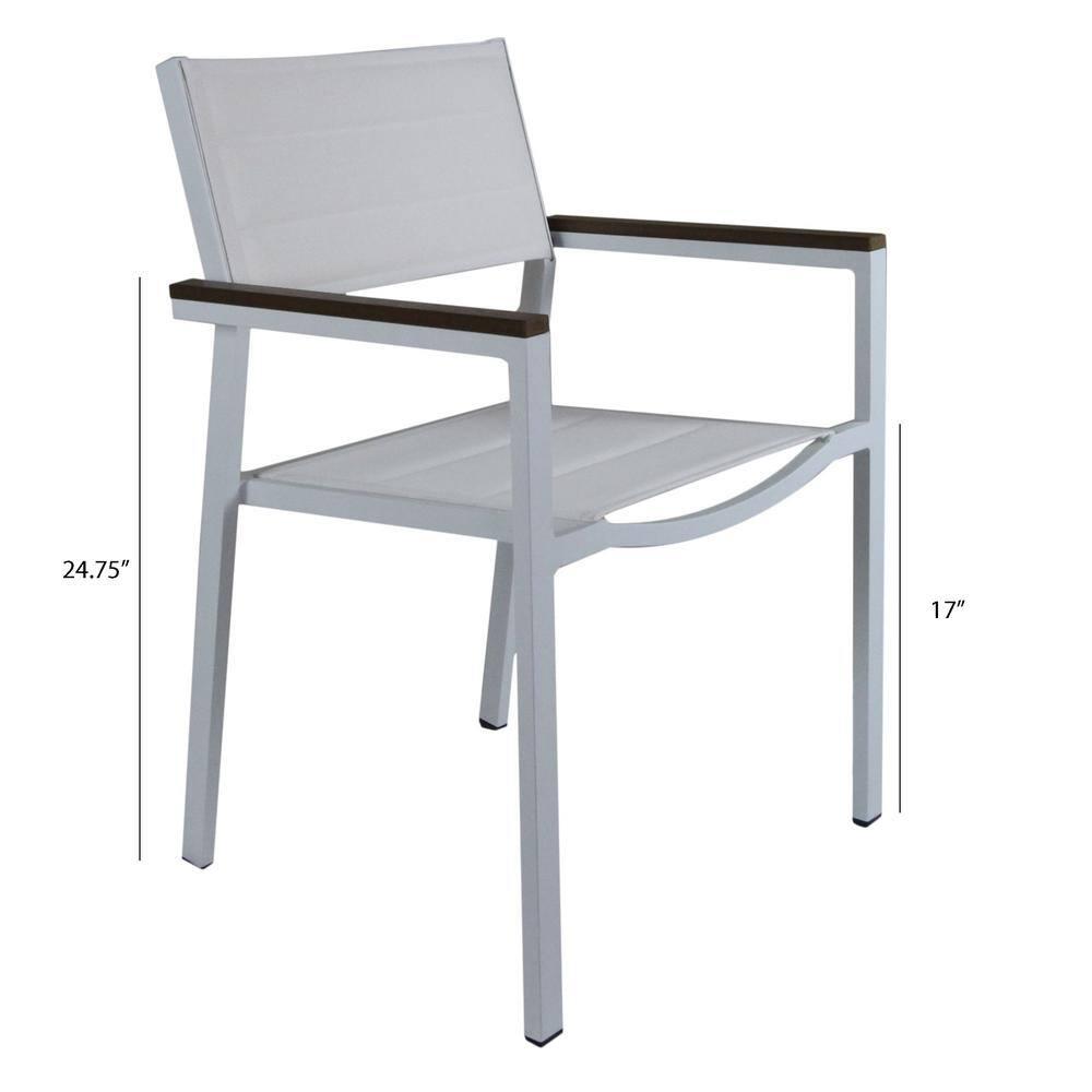 Mantona White 9-Piece Aluminum Outdoor Dining Set with Sling Set in White