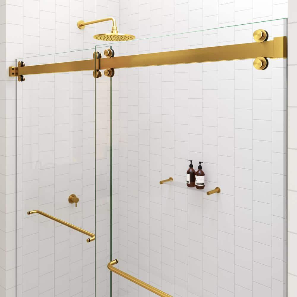Polaris 60 in. x 60 in. Fully Frameless Sliding Bypass Bathtub Door
