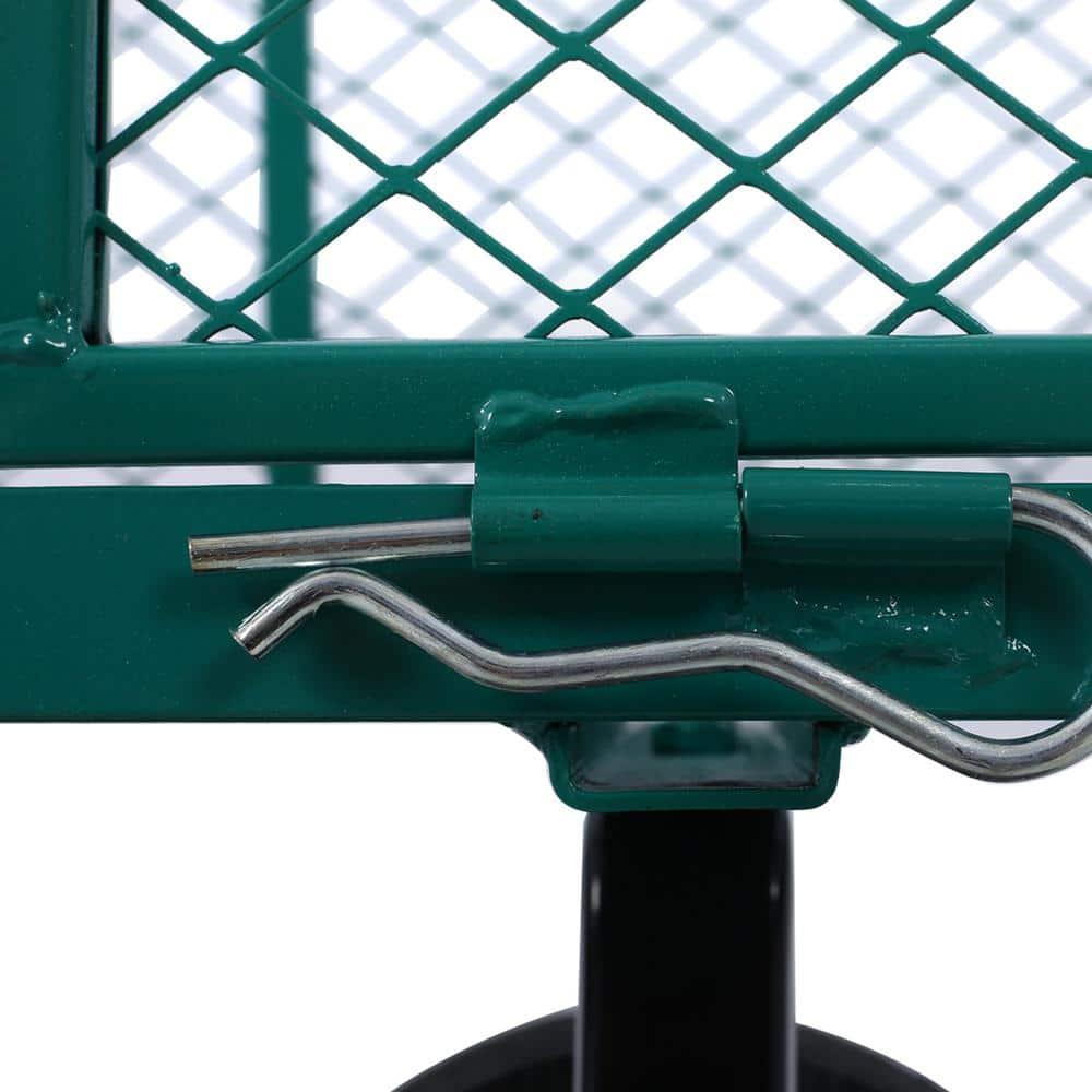 Steel Garden Cart with Steel Mesh Removable Sides, 550 lb Capacity Heavy Duty Yard Cart, 3 cu ft Foldable Metal Wagon for Garden, Green