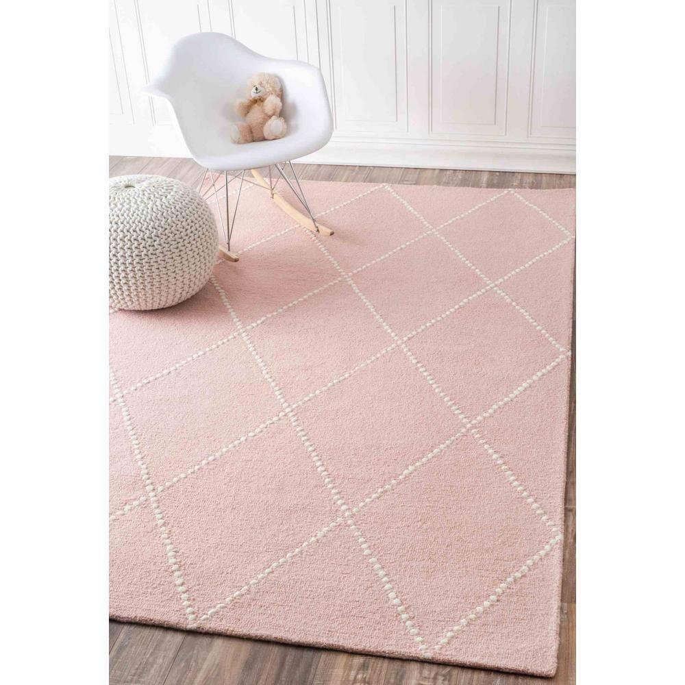 4'x6' Wool Hand Tufted Elvia Area Rug Baby Pink - nuLOOM
