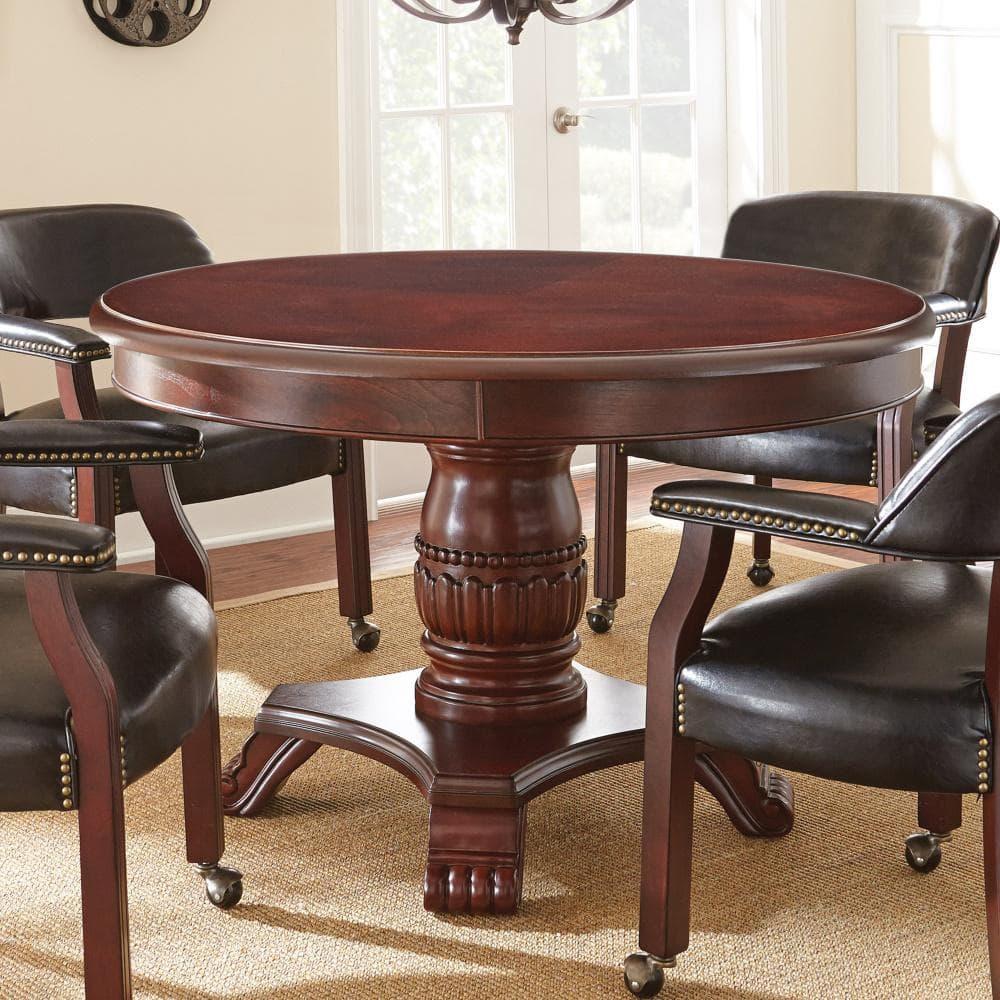 Tournament Black Top Poker Game Table in Cherry Finish