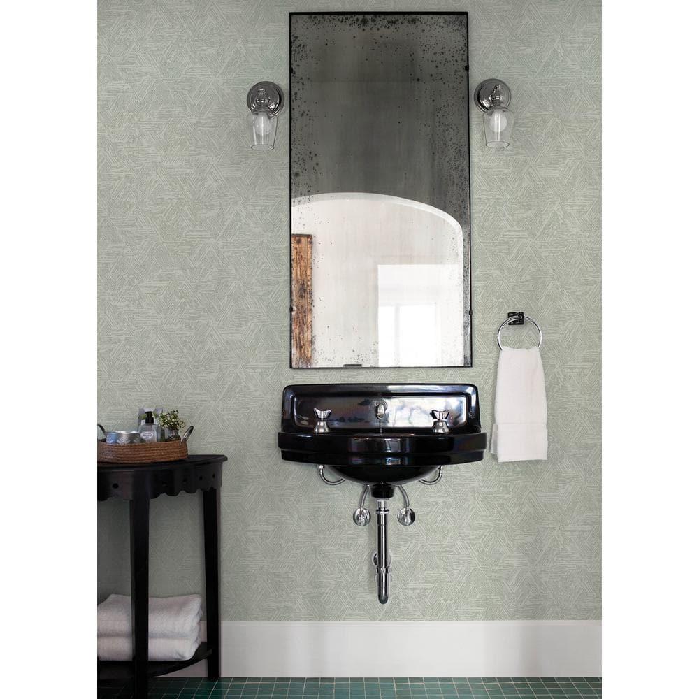 Sea Green Geometric Non-Pasted Washable Wallpaper