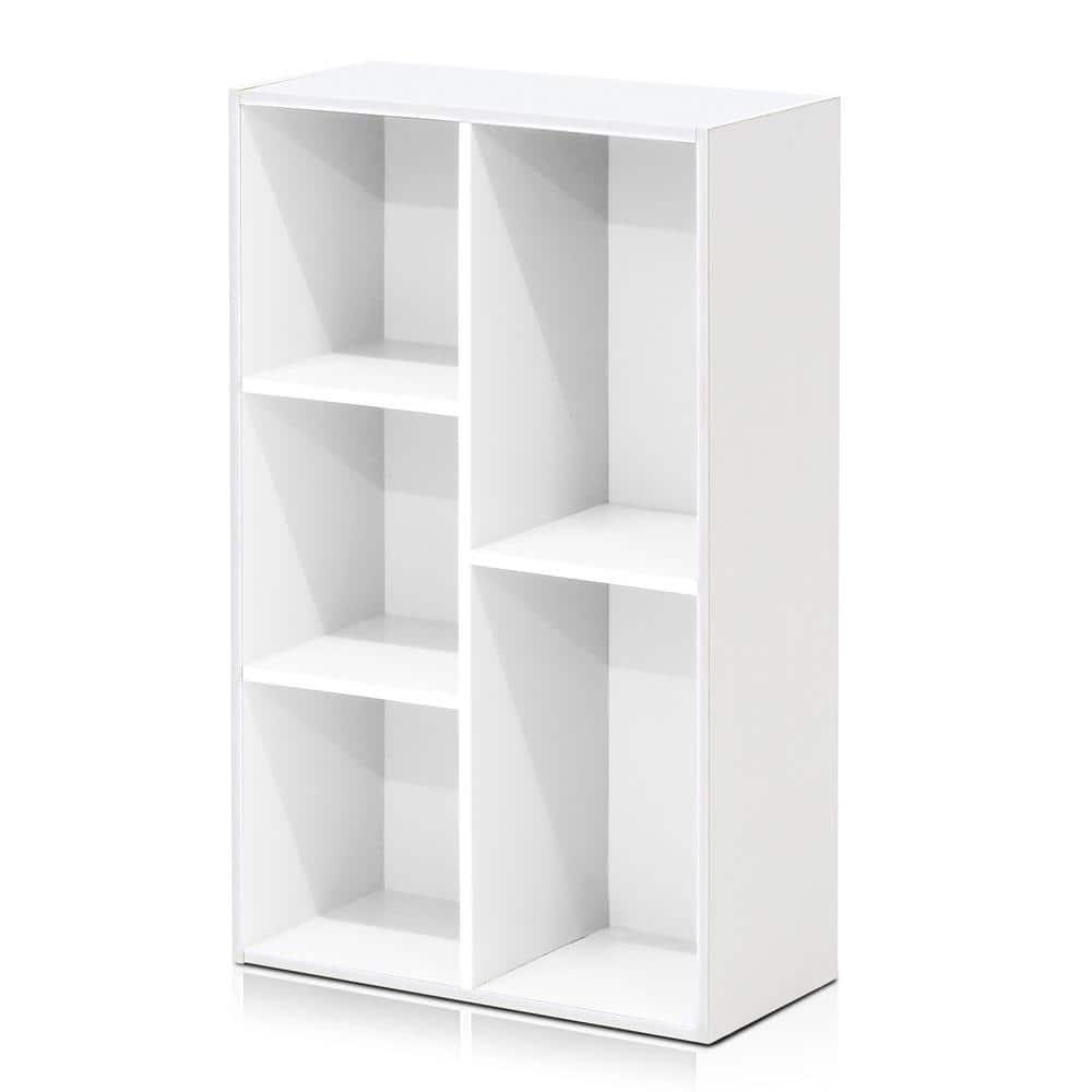 31" 5-Cube Geometric Decorative Bookshelf with Anti-Toppling Reversible Open Bookshelf Storage Organizer for Study&Office