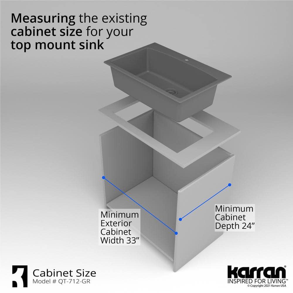 Karran Drop-in Quartz Composite 33'' X 22'' 1-Hole Single Bowl Kitchen Sink