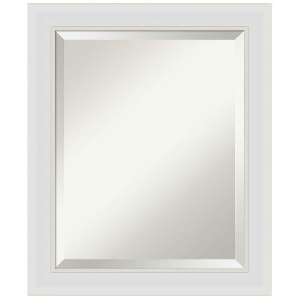 20" x 24" Flair Framed Bathroom Vanity Wall Mirror Soft White - Amanti Art: Modern Rectangle, Satin Finish, No Assembly Required