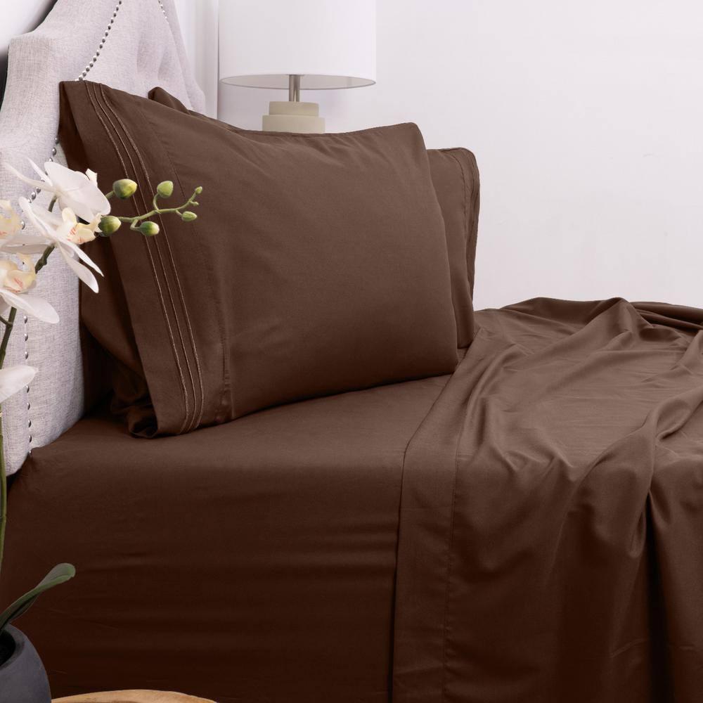 Sweet Home Collection Luxurious Classic Soft Solid 1800 Series Microfiber Sheet Set, Various Colors and Sizes