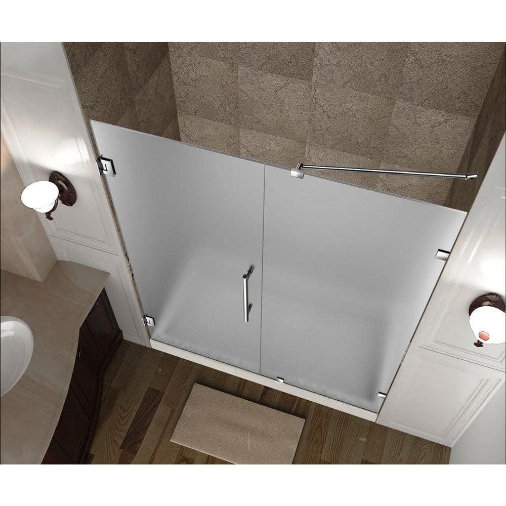 Nautis 56" x 72" Hinged Completely Frameless Shower Door