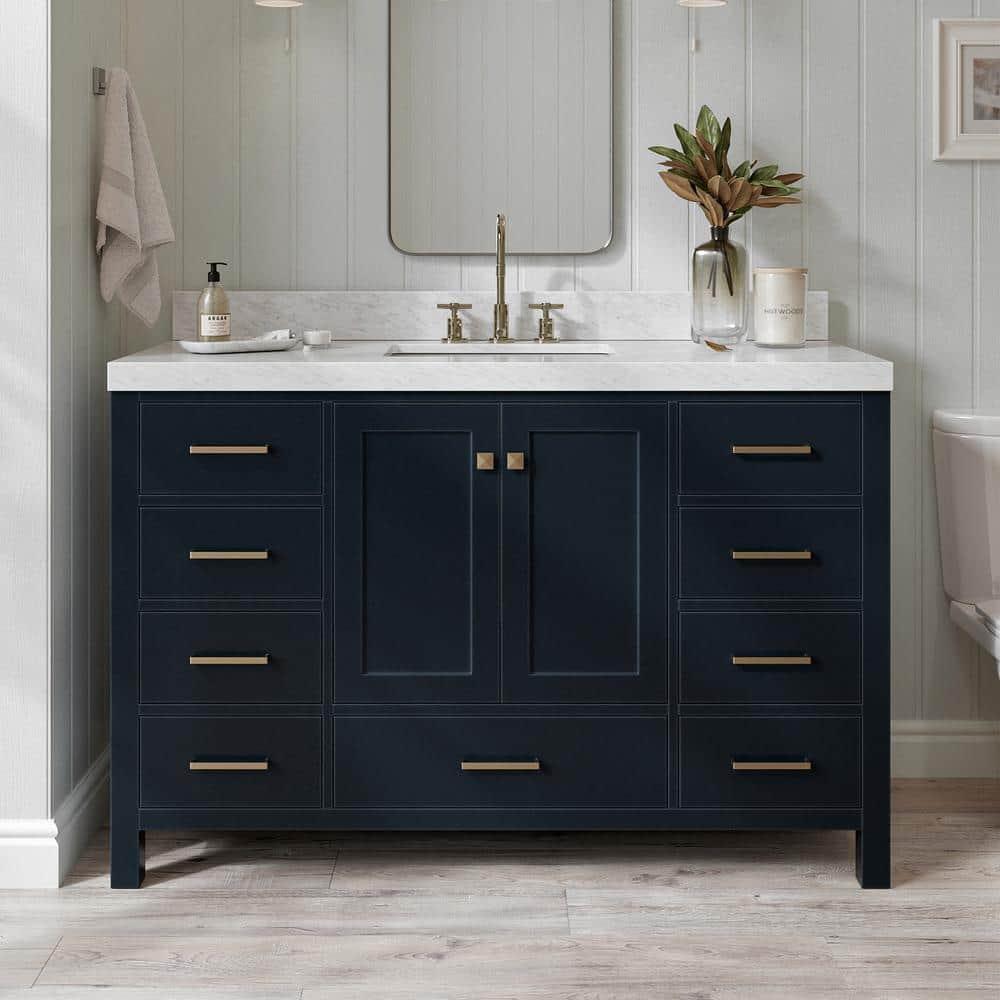 Cambridge 54'' Single Bathroom Vanity with Carrara Marble Top