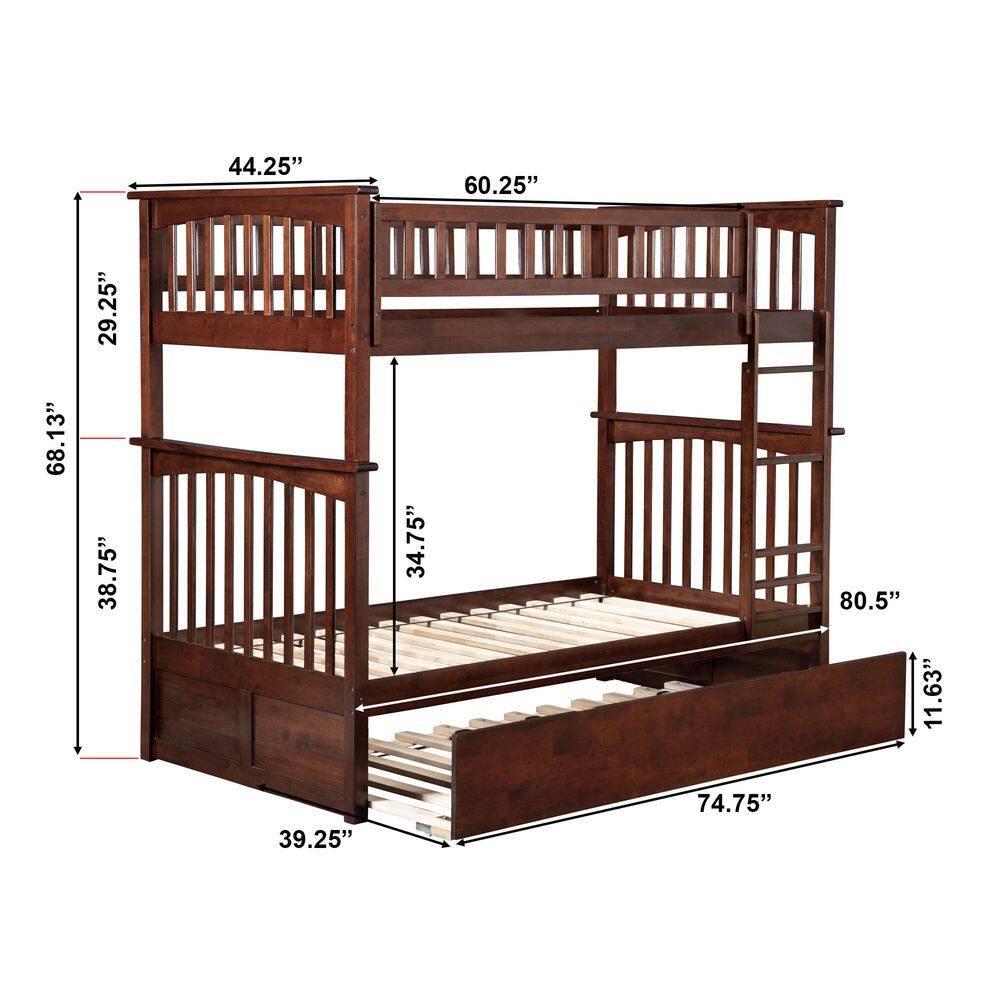 Columbia Bunk Bed Twin over Twin in Multiple Colors and Configurations