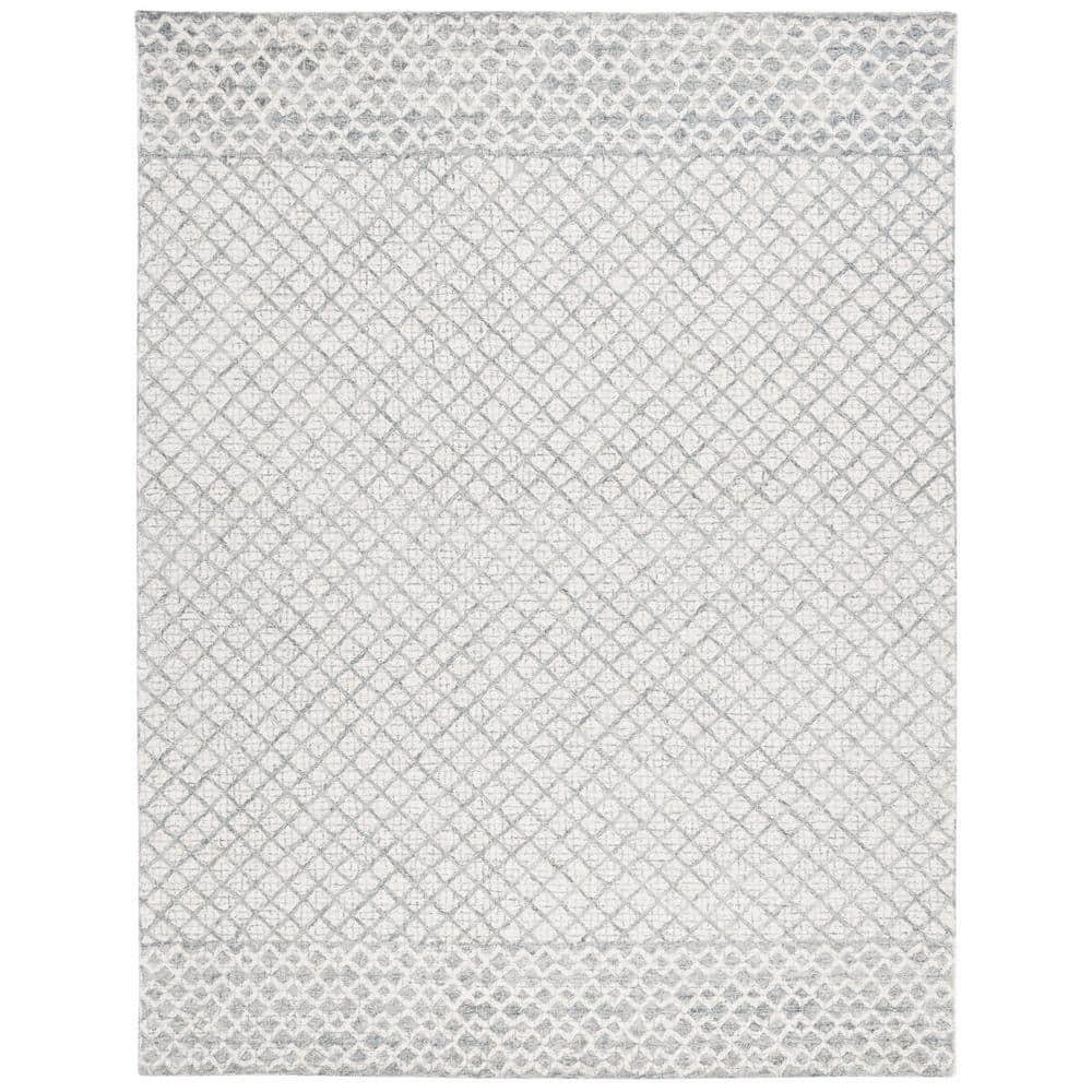 Abstract ABT203 Handmade Indoor Area Rug - Grey/Ivory - 8'x10' - Safavieh