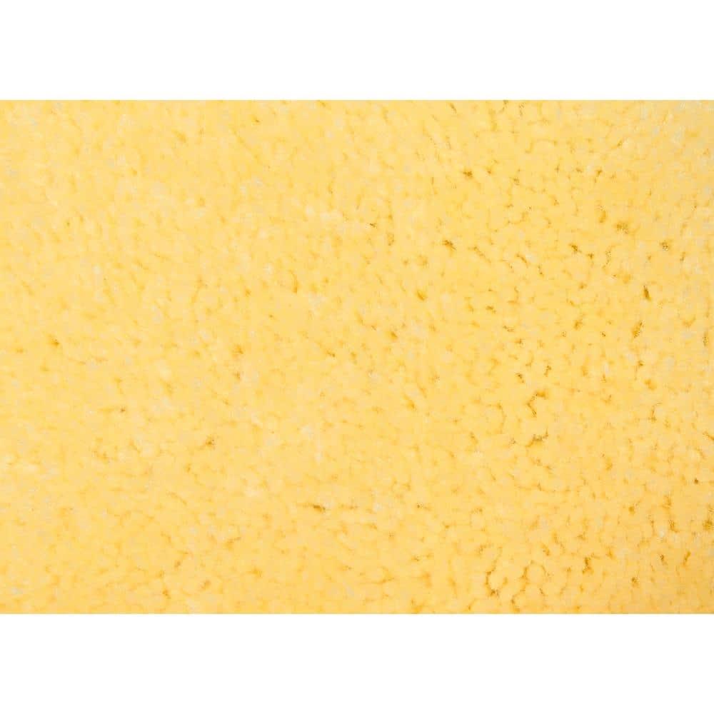 Garland Rug 24"x40" Traditional Plush Nylon Washable Bath Rug Yellow : Microfiber, Machine Washable, Non-Slip Backing