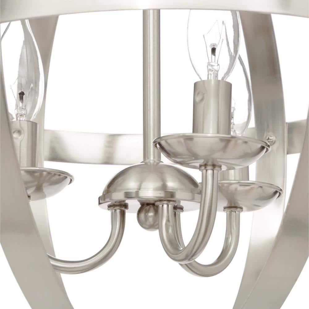 Stella Mira Three Light Pendant, Brushed Nickel