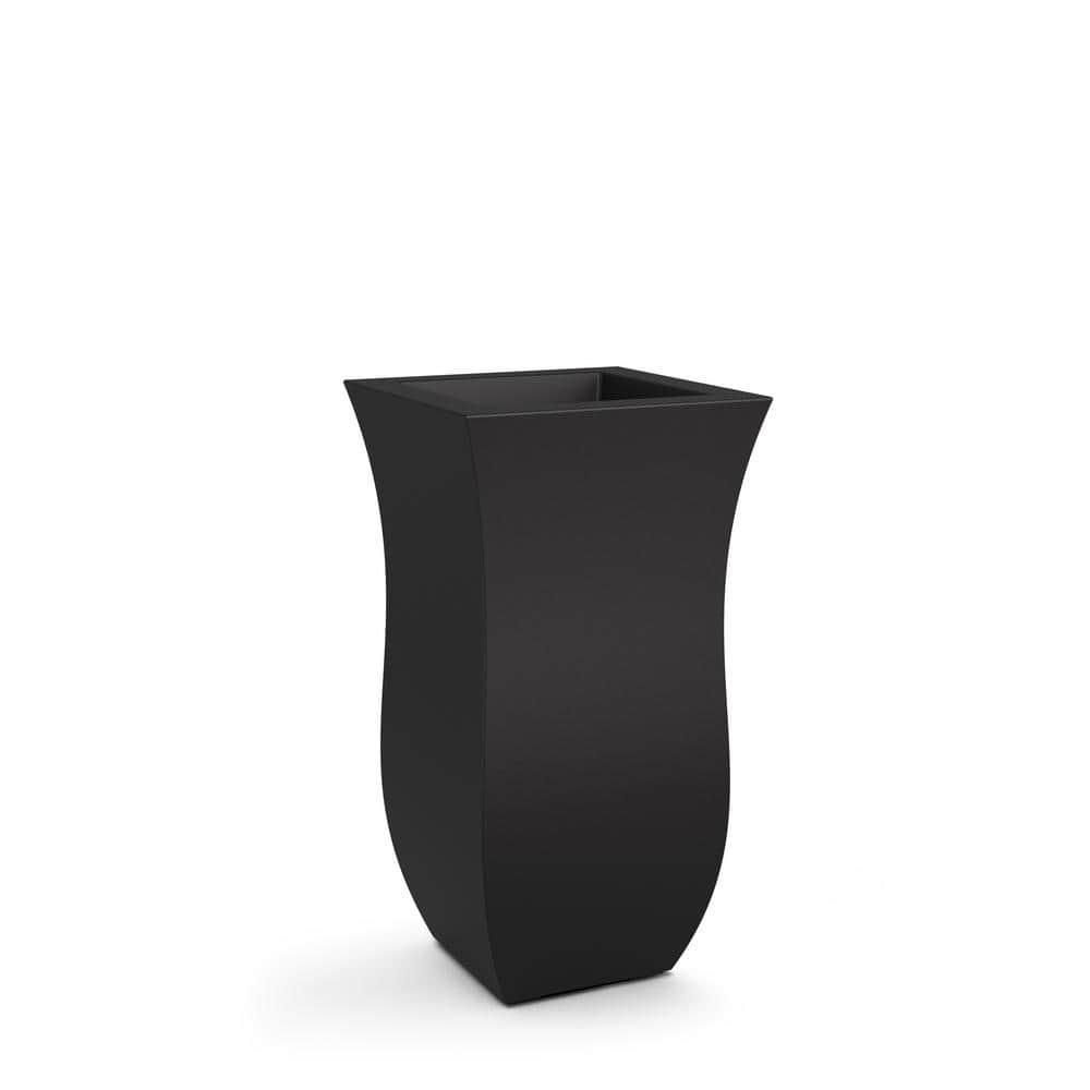 Mayne Valencia Polyethylene Resin 30" Tall Tulip Planter in Black