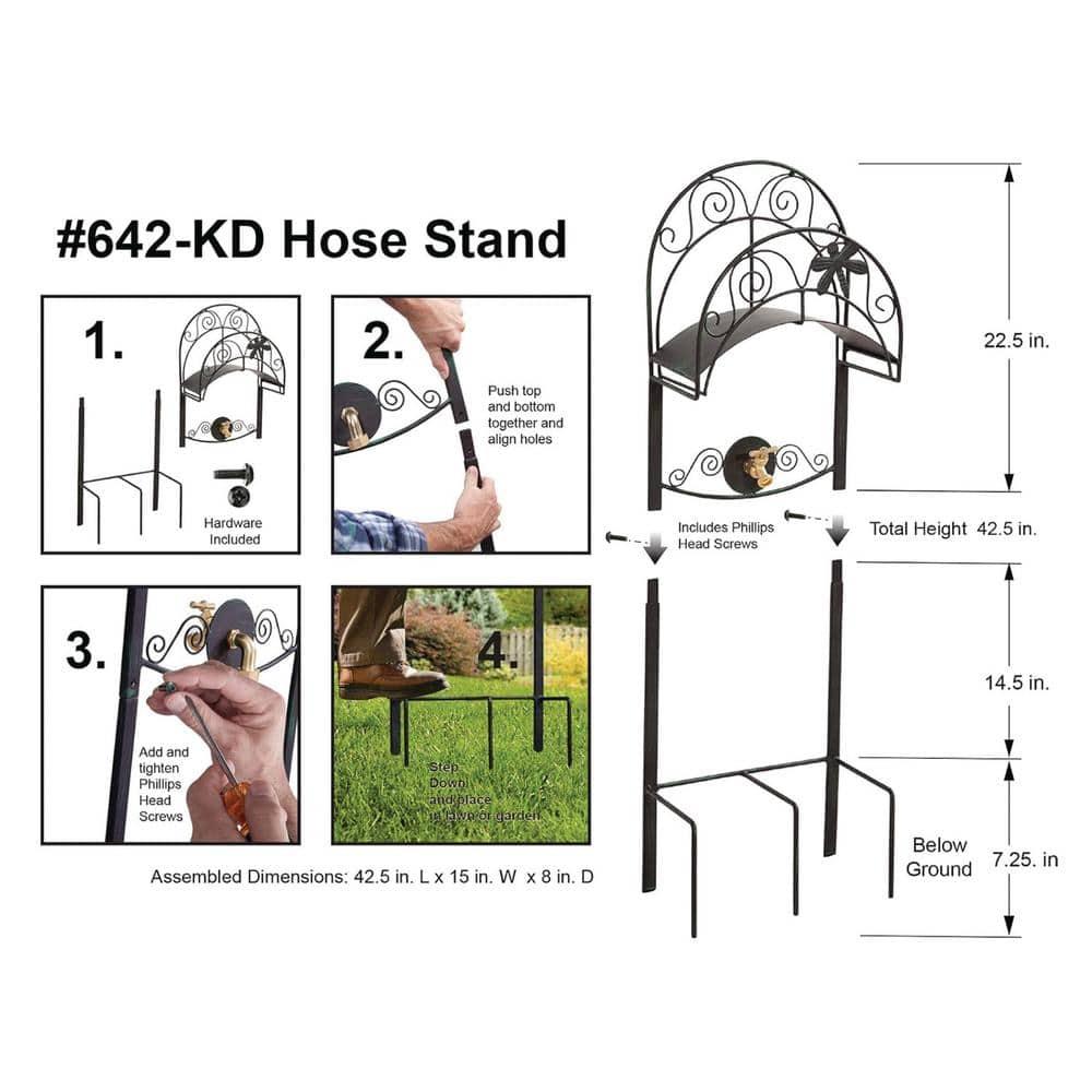 Liberty Garden 642-KD Outdoor Dragonfly Decorative Hose Holder Stand, Black